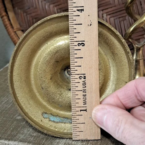 Vintage Open Barley Twist Brass Candle Stick Holders - Picture 8 of 8